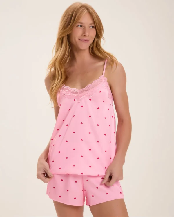 Pijama Feminino Alça Com Shorts - Imagem 2