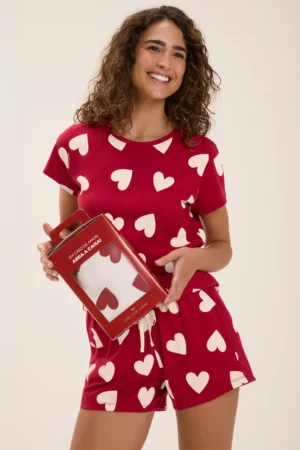 Pijama Feminino Manga Curta Com Shorts