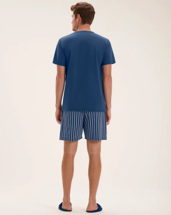 Pijama Masculino Manga Curta Com Bermuda - Imagem 4