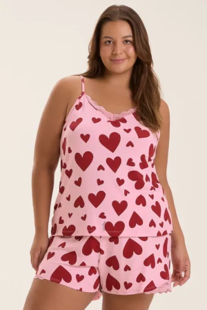 Pijama Feminino Alça Com Shorts Plus Size