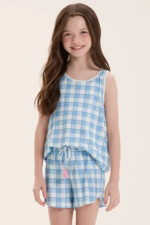 Pijama Infantil Feminino Regata Com Shorts