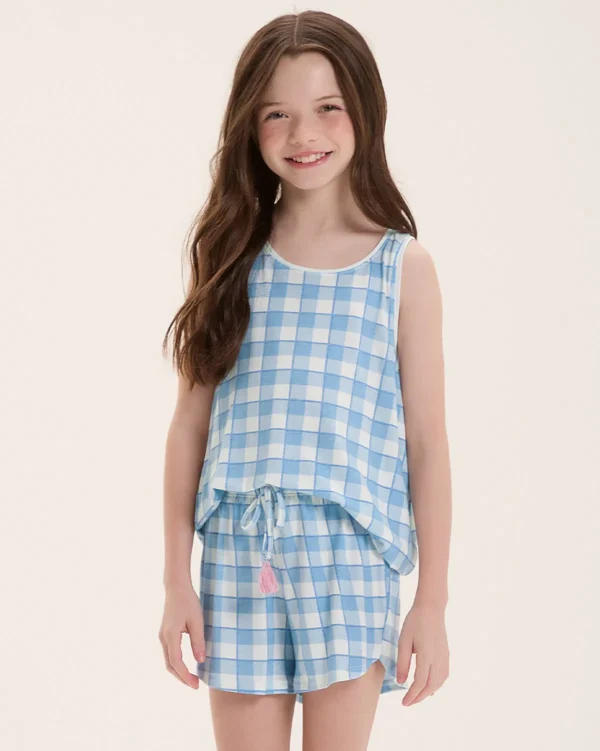 Pijama Infantil Feminino Regata Com Shorts