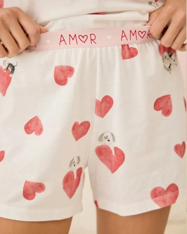 Pijama Feminino Manga Curta Com Shorts - Imagem 2