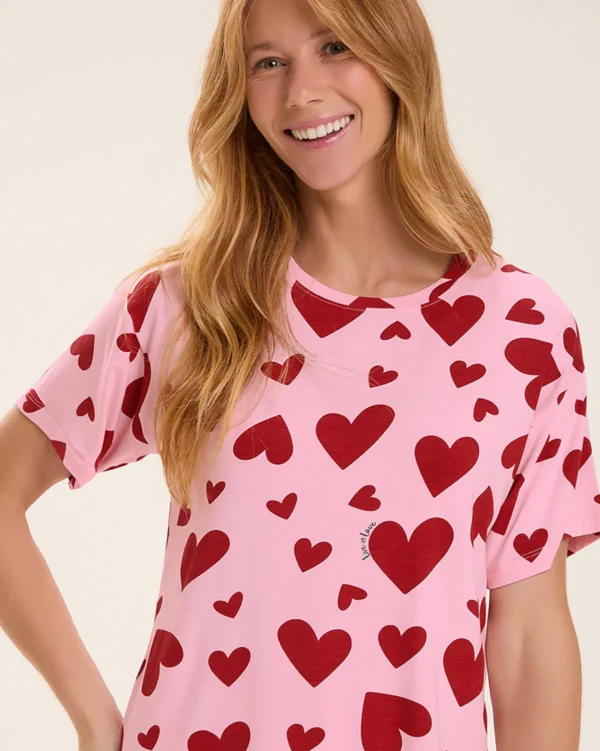 Pijama Feminino Manga Curta Com Shorts