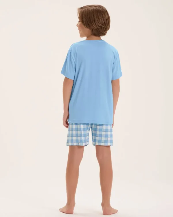 Pijama Masculino Infantil Manga Curta Com Shorts - Imagem 3