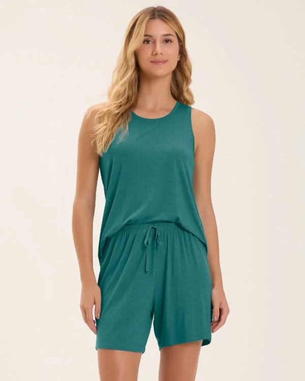 Pijama Feminino Regata Com Bermuda