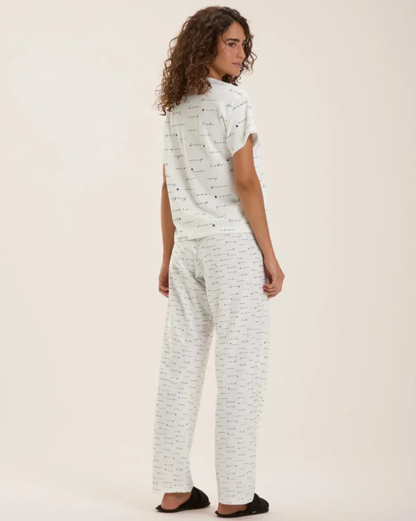 Pijama Feminino Manga Curta com Calça - Imagem 3