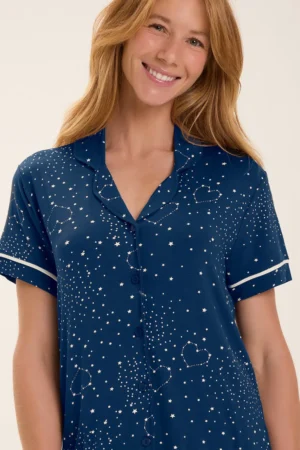 Pijama Feminino Manga Curta Americano Com Shorts