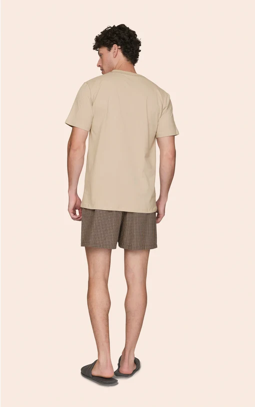 Pijama Curto Masculino Camiseta e Shorts Xadrez Dune - Imagem 2