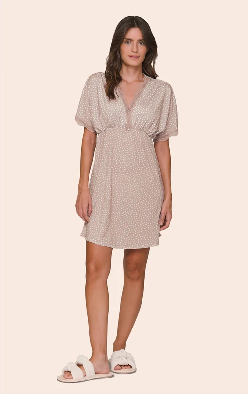 Camisola Kaftan Feminina All Print com Detalhes em Renda Seren - Imagem 2