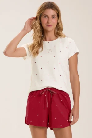 Pijama Feminino Manga Curta Com Shorts