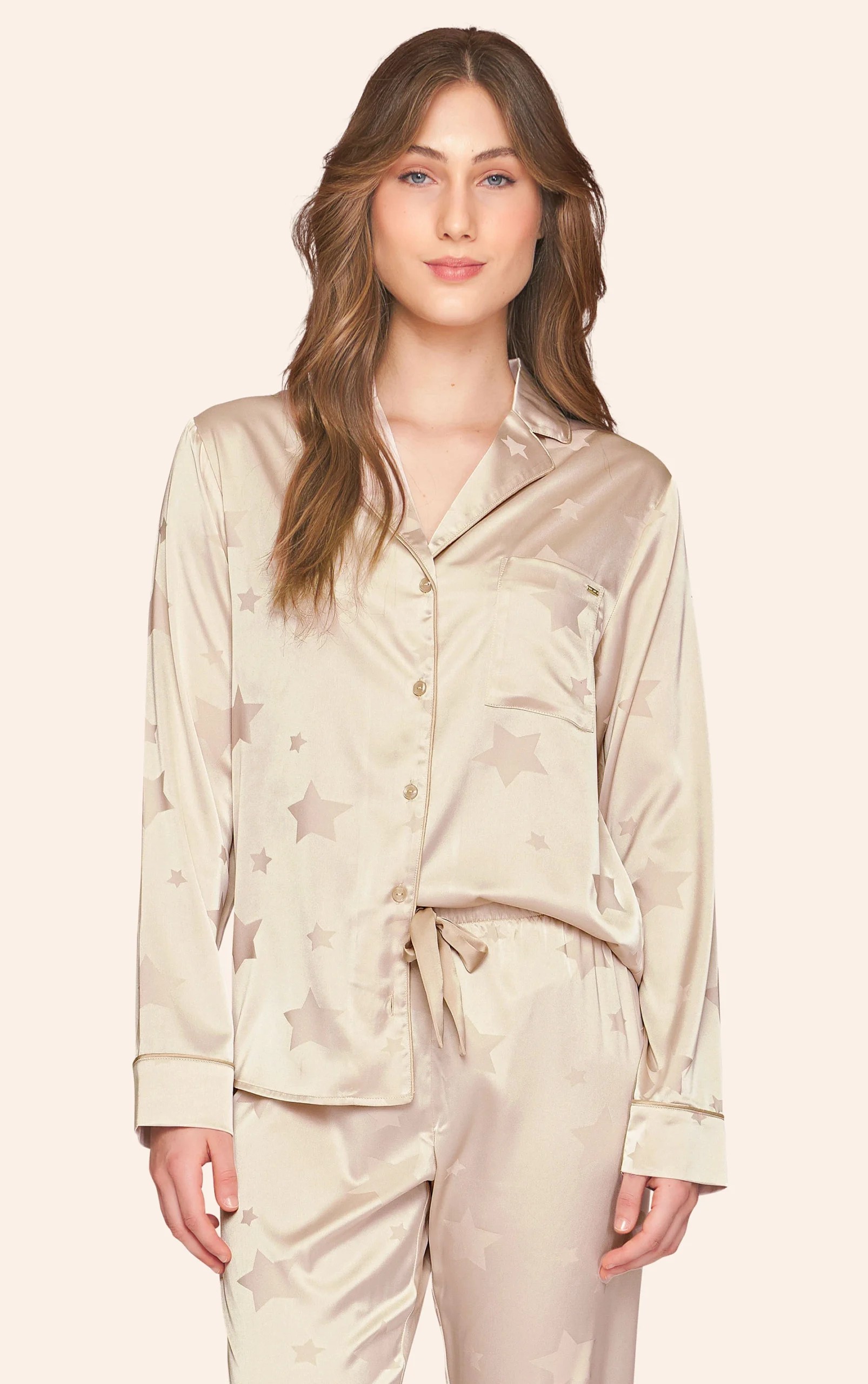 Pijama Aberto Feminino Short em Satinê Starlit - Imagem 2