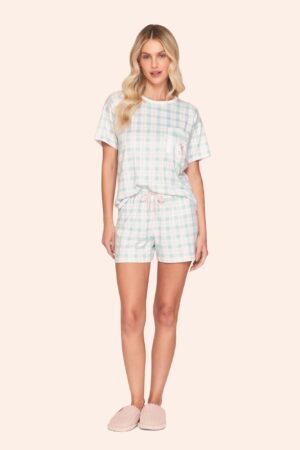 Pijama Curto Feminino Xadrez Morning Lover
