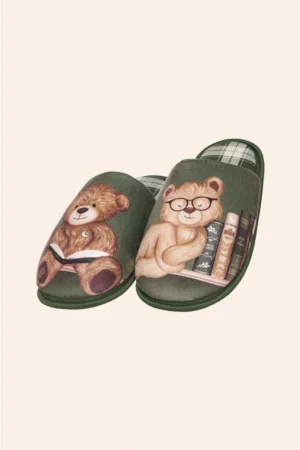 Pantufa Slider Feminina Estampada Xadrez BB Moment