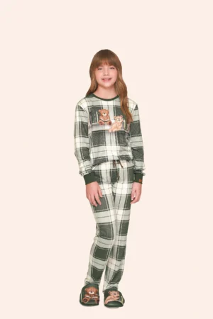 Pijama Comfort Infantil Feminino Xadrez BB Moment