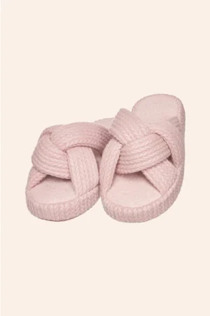 Slider Feminina com Tiras Trançadas