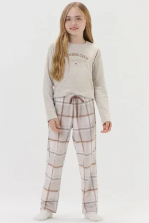 Pijama Feminino Infantil Manga Longa Com CalçaCom Calça