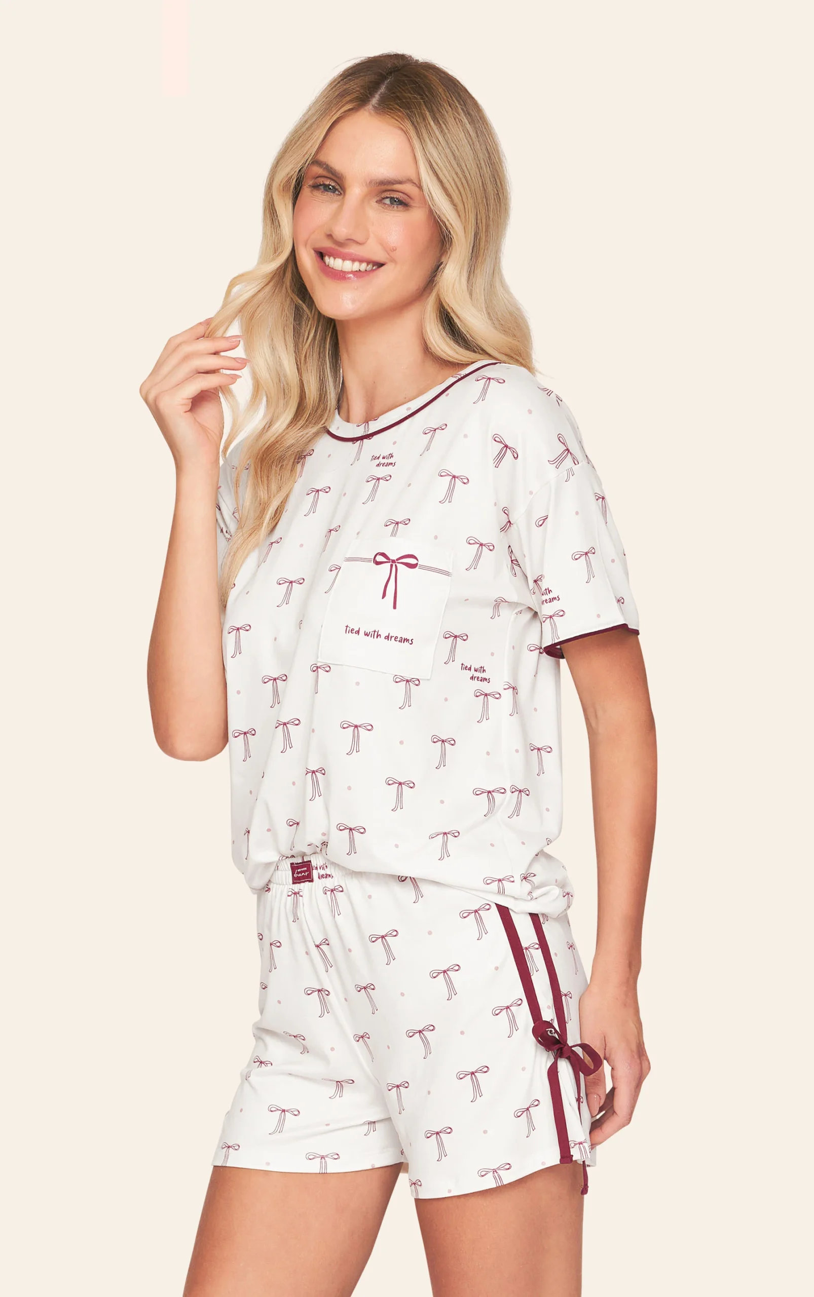 Pijama Curto Feminino Tied In Magic - Imagem 3