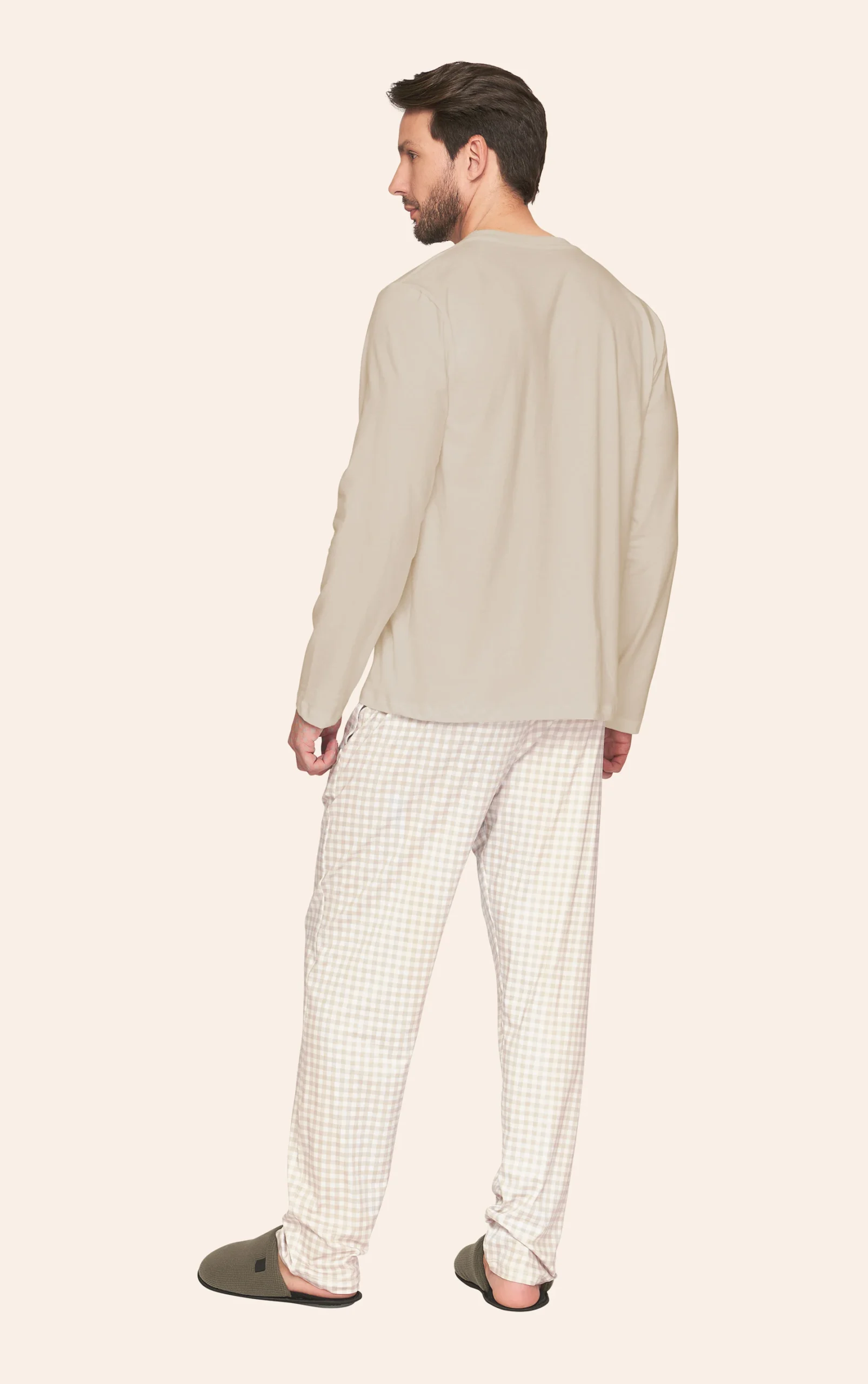 Pijama Comfort Masculino Xadrez com Bordado Slow Down - Imagem 2