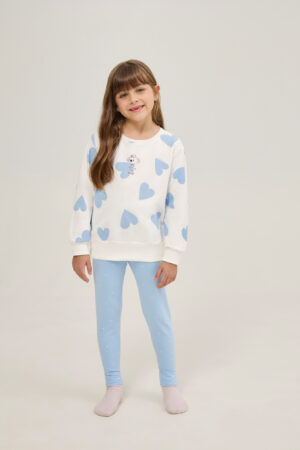 Pijama Feminino Infantil Manga Longa Com Calça