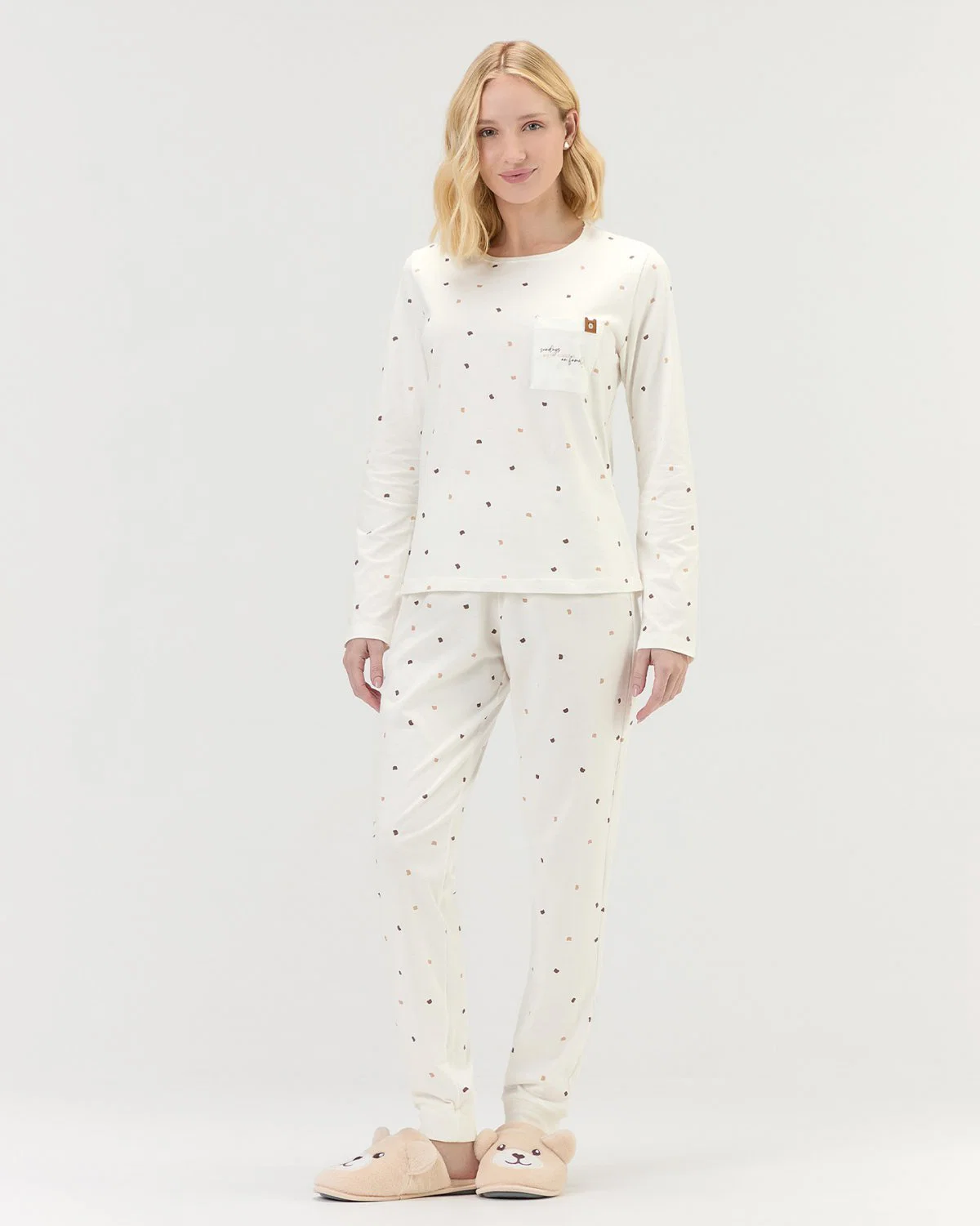 Pijama Feminino Manga Longa Com Calça