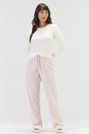 Pijama Feminino Manga Longa Com Calça