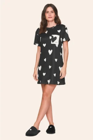 Camisola Manga Curta Feminino Estampado In Love
